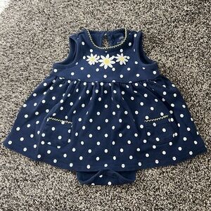 Navy Blue Polka Dot Baby Dress